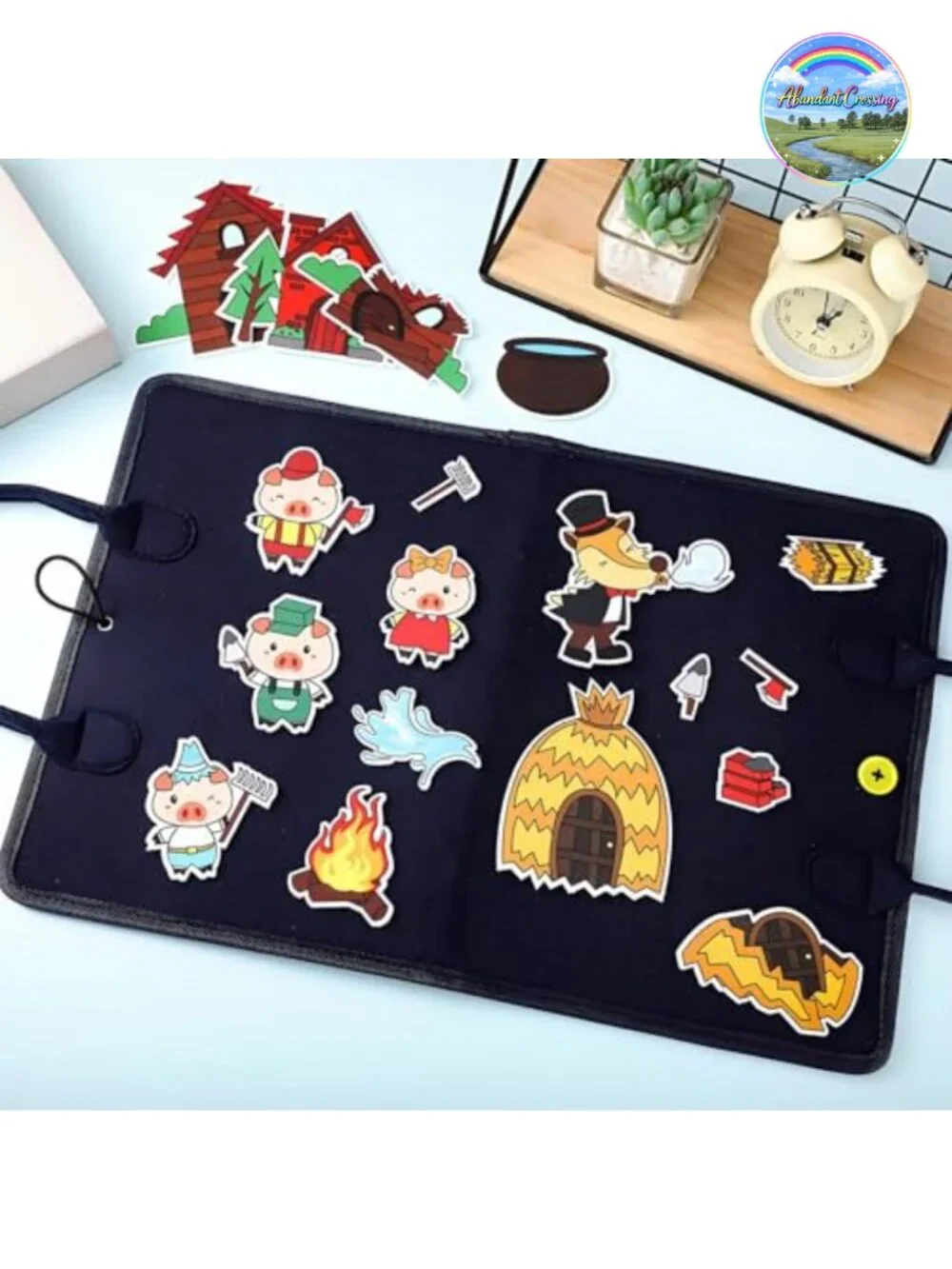 12 Fairy Tale Felt Story Pieces Set, 165 Pcs, Preschool Flannel Board